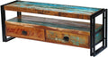 ZEYUAN TV Lowboard - Fernsehschrank aus recyceltem Massivholz - Rechteckiges TV Board und Phonomöbel - Für Wohnzimmer Schlafzimmer ohne Montage