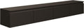 Selsey Bemmi TV Hängeboard - 200 cm mit 2 Klappenfächern und ABS Kanten - Schwarz melaminbeschichtet aus Spanplatte - Minimalistisches Lowboard für Wohnzimmer