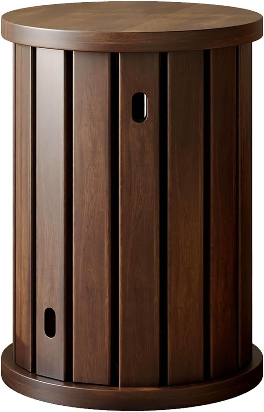 Stapelbares Hocker Set 4 in 1 - Walnussfarben und tragbar - Nachttisch Sitzhocker und Beistelltische für kleine Räume - Ohne Montage für Wohn und Schlafzimmer