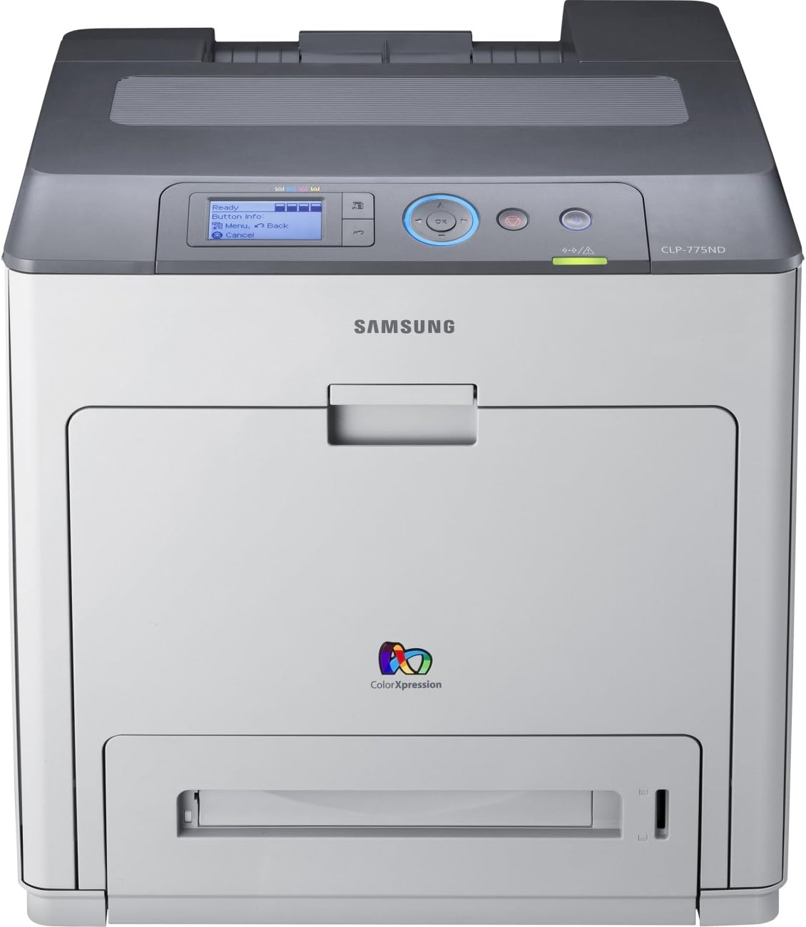 Samsung CLP 775ND Farblaserdrucker - Bis zu 35 Farbseiten pro Minute - USB Verbindung für den Arbeitsplatz - Druck auf Papier Etiketten Folien Karton und Umschläge