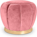 Runder Stoffhocker - Rosa im minimalistischen Design - Kompakter Sitzhocker und Fußhocker - Für Zuhause Schlafzimmer und Umkleidezimmer
