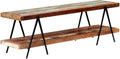 ZEYUAN TV Lowboard 160 cm - Recyceltes massives Altholz - Rechteckiger Fernsehtisch und Phonomöbel - 160 x 50 x 40 cm für Wohn und Schlafzimmer