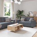 Sofagarnitur 2-teilig - Dunkelgrauer Samt mit passenden Kissen - Modernes Couch Set für gemeinsame Ruhezeiten - Hauptelement 220 x 78 x 84 cm