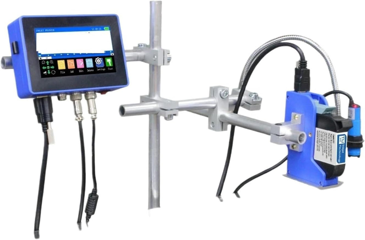 130PLUS Online Tintenstrahldrucker - 25,4 mm Düse mit Bluetooth - Industrielle Codiermaschine ohne Tinte - Für QR Code Barcode Chargennummer Logo und Datum