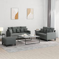 Sofagarnitur 3-teilig - Dunkelgrauer Stoff mit moderner Gestaltung - Couch Set für gemeinsame Freizeit - Hauptelement 158 x 80 x 77 cm
