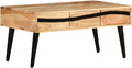 Couchtisch aus Akazienholz - Massivholz mit drei Schubladen - Braun im modernen rechteckigen Design - 88 x 50 x 42 cm für Wohnzimmer und Büro