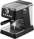 Espressomaschine mit Temperaturregelung - Einzeltasse Doppeltasse und manuelle Funktion - Ein Knopf Dampf für Latte und Cappuccino - Edelstahl Kaffeemaschine im Art Deco Stil