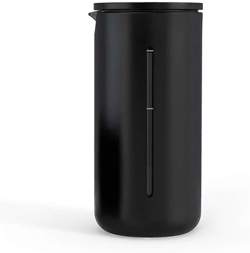 Tragbare Espressomaschine 450 ml - für gemahlenen Kaffee mit manueller Kolbenbedienung - Borosilikatglas in Schwarz - kompakte Reisekaffeemaschine für unterwegs