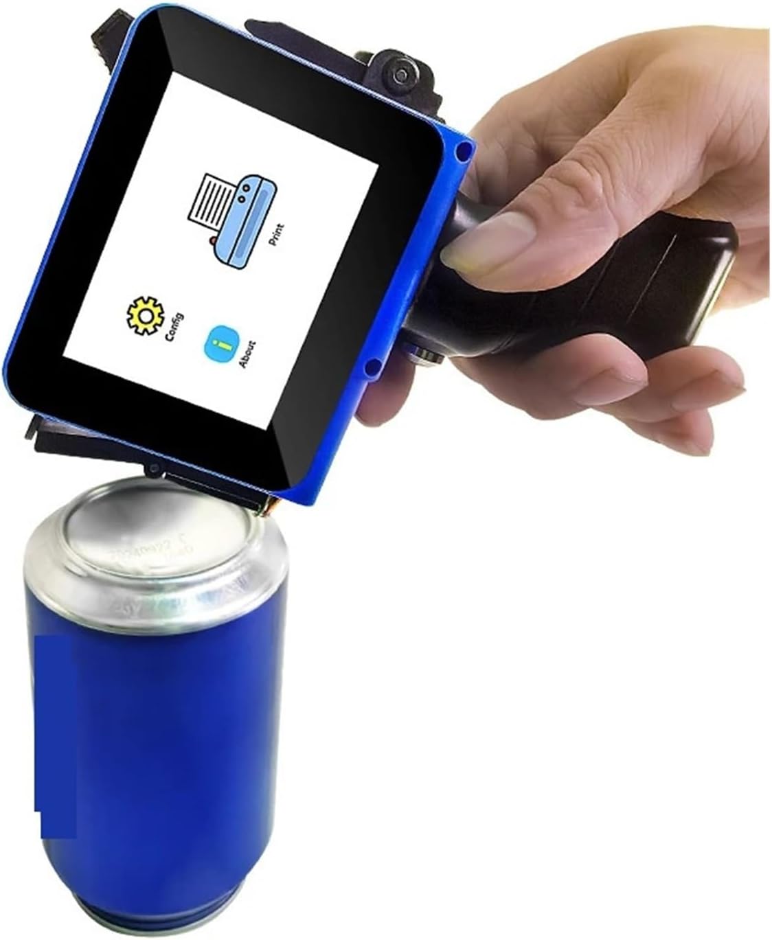 Mini Handdrucker mit 2 Tintenpatronen - Schnelltrocknende Lösungsmitteltinte - Für Produktionsdatum Haltbarkeitsdatum und Nummern - Kompakte Codiermaschine mit 50 g