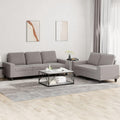 Zweiteilige Sofagarnitur aus Stoff - Taupe im modernen Design - Großzügiges Couch Set zum Entspannen - Für Wohnzimmer und Wohnlandschaft