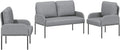 vidaXL Sofagarnitur 3-teilig - Hellgrau aus Sperrholz - Minimalistisches modernes Design - 115 x 56 x 80 cm für das Wohnzimmer