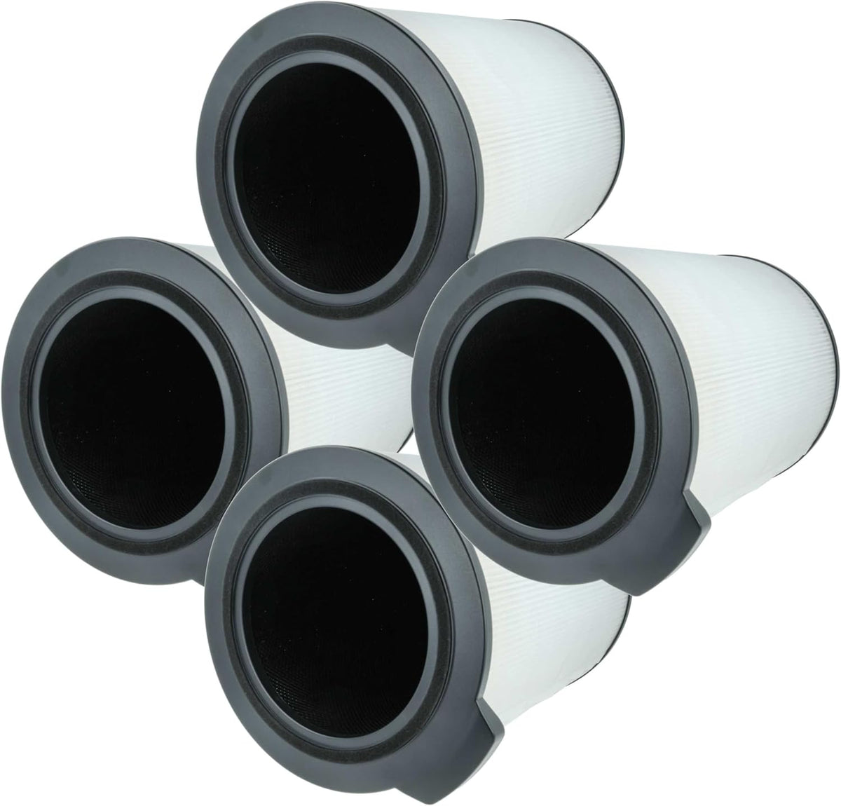 vhbw Aktivkohlefilter 4er Set für Bosch 7733701946 - H13 Ersatzfilter für Luftreiniger - Aktivkohle Schwarz Weiß - 36 x 26,5 x 36 cm