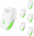 Negativ Ionen Luftreiniger 6er Set - kompakte Plug In Luftionisatoren mit 2 Stufen - leiser Betrieb für Zuhause Schlafzimmer Büro - Weiß mit Drucktastensteuerung