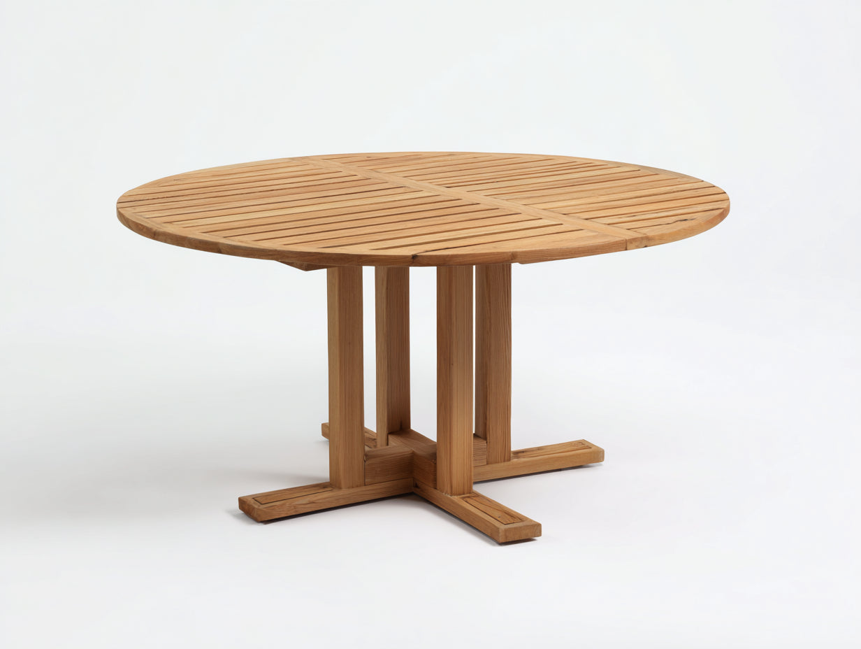 Gartentisch - Teakholz - 150x150x74 cm - Hellbraun-Naturholz - modern