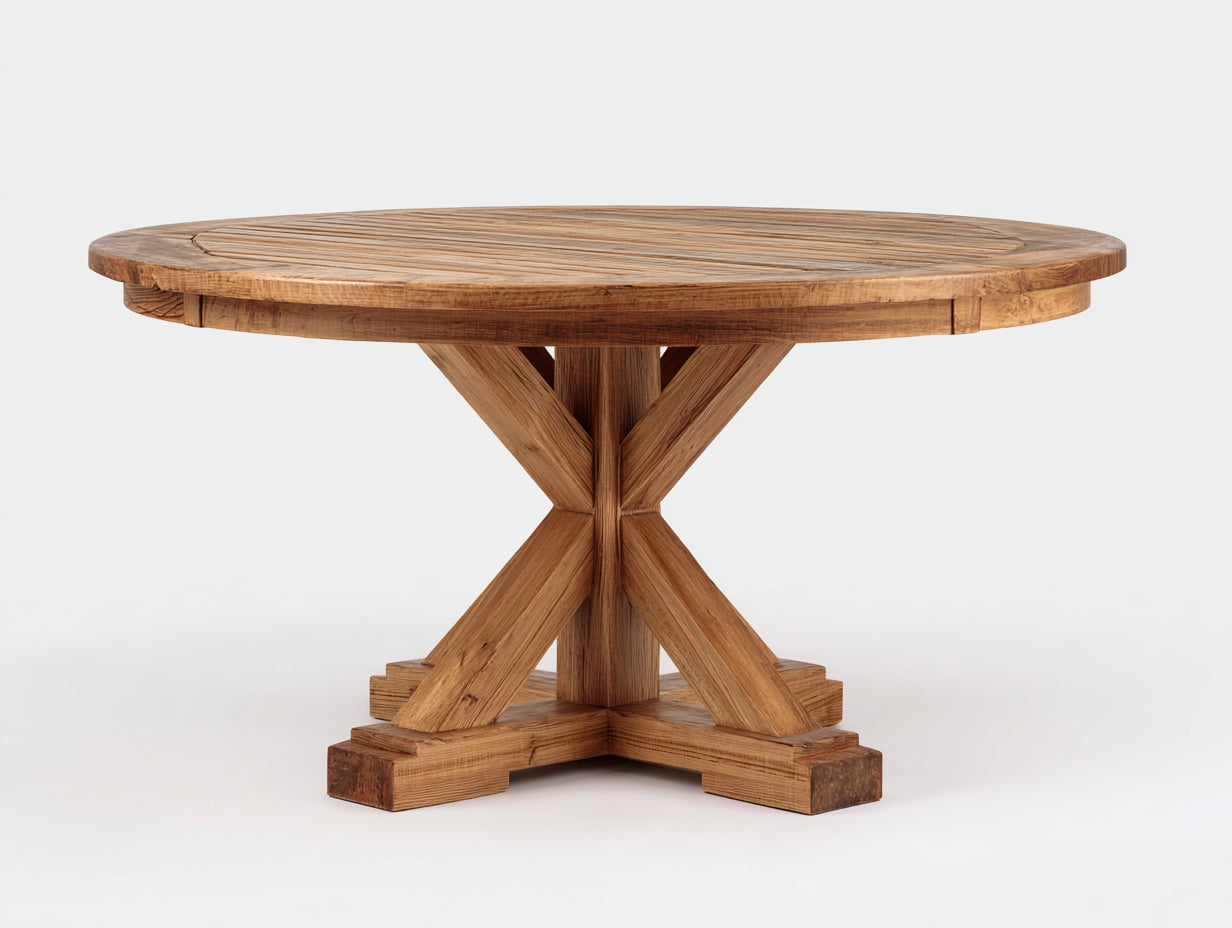 Gartentisch - Akazienholz - 140x140x76 cm - Naturbraun - rustikal