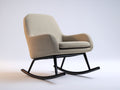 Schaukelstühle-Bouclé-Stoff-Metall-89x74x91 cm-Beige-Modern