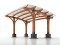 Pavillon Holz 400x300x260 cm - braun und transparent - für den Garten